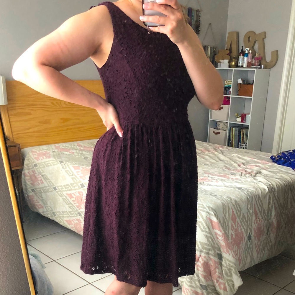 Plum Lace Evening Dress